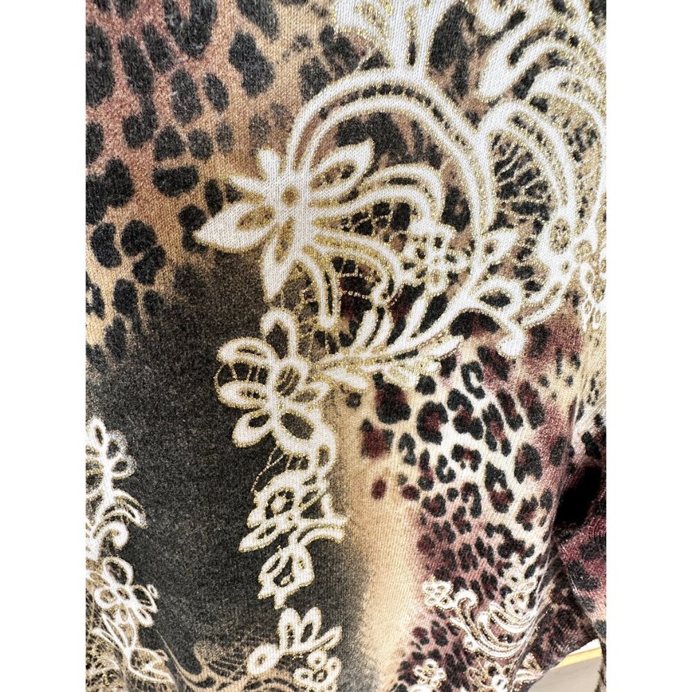 Cache Animal Print Mock Neck Sweater - Picture 2 of 5